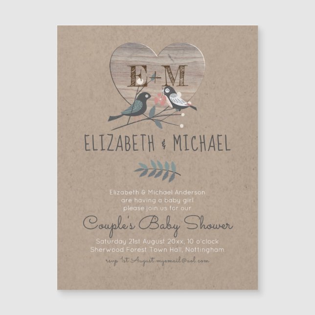 Woodland Forest Animals Parejas BABY SHOWER (Anverso)