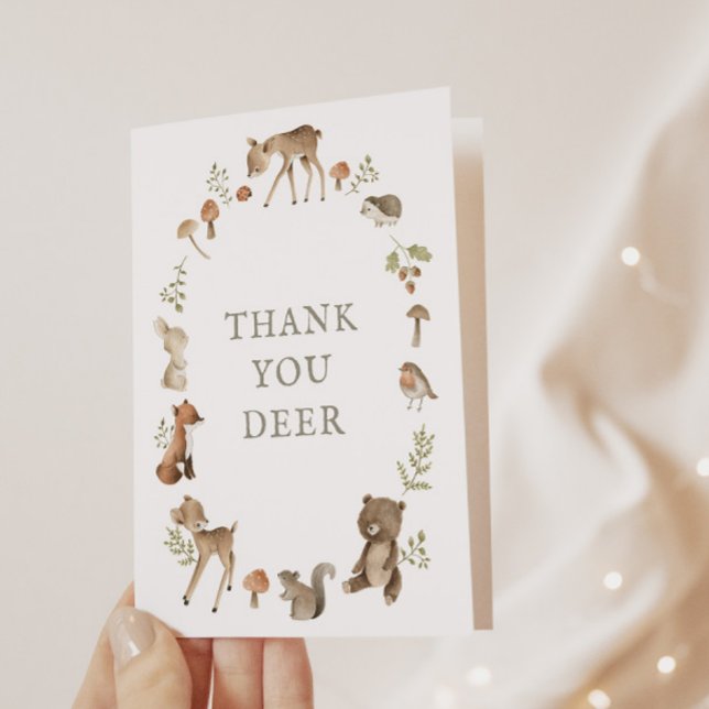 Woodland Forest Baby Shower Gracias Tarjeta de Dee (Subido por el creador)
