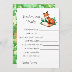 Woodland Forest Fox Quiere Una Tarjeta Para El Beb