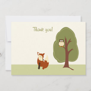 Woodland Fox y Owl Flat Gracias notas
