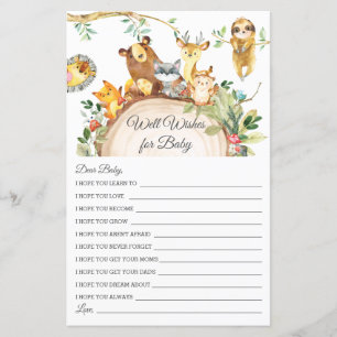 Woodland Greenery Well Wiers para tarjeta Baby Sho