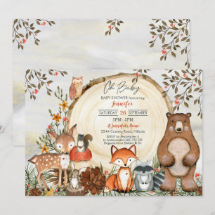 Woodland Invitación a Baby Shower Niño Woodland