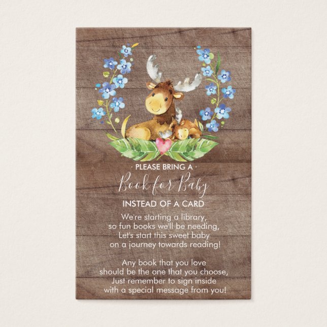 Woodland Moose Book for Baby Card (Anverso)