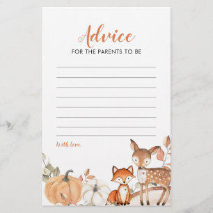 Woodland Oh Boy Pumpkin Tarjeta de Consejos de Bab