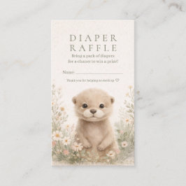 Woodland Otter Diaper Raffle Ticket | Cottagecore 