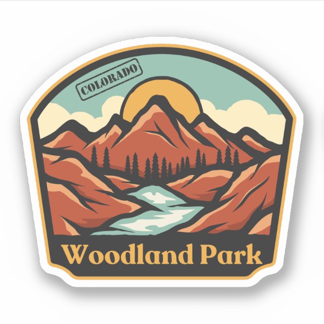 Woodland Park, Pegatina de Colorado (Anverso)