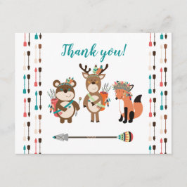 Woodland Tribal Boho Baby Shower Gracias notas