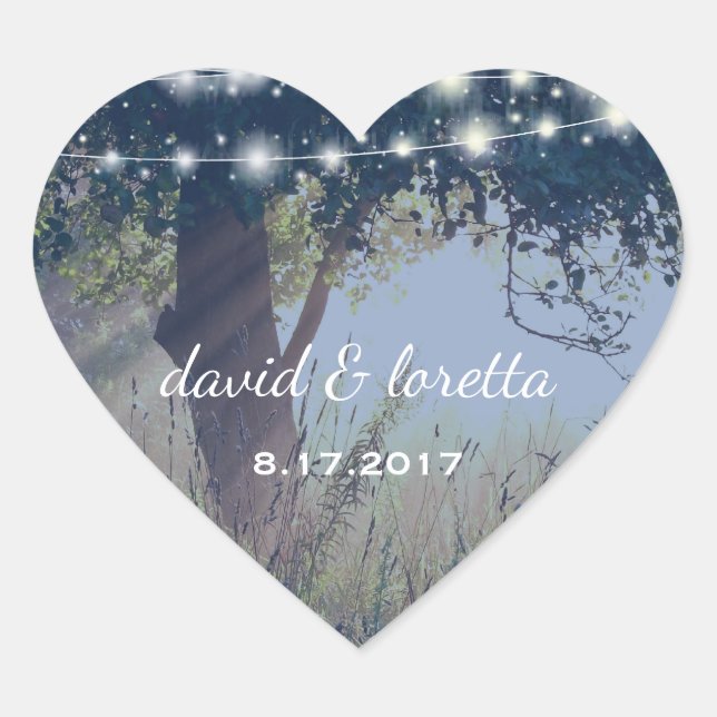 Woodland Twilight Fairy Lights Pegatina Small (Anverso)