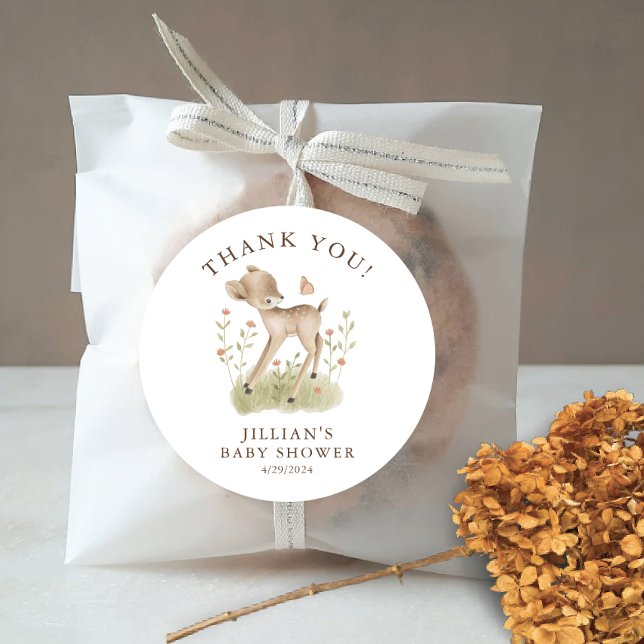 Woodland Wonder Deer Classic Round Pegatina (Subido por el creador)