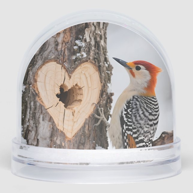 Woodpecker Beside Heart-Shaped Tree Hole (Anverso)