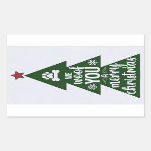 Woof Merry Christmas Pegatinas