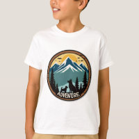 Woof & Wander - Rústica camiseta con distintivo de