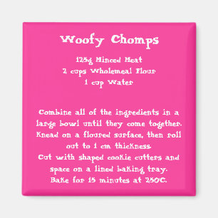 Woofy Chomps color del imán de la receta