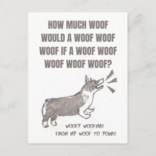 Woofy Woofmas: Tarjeta Navidad con corgi de ladrid