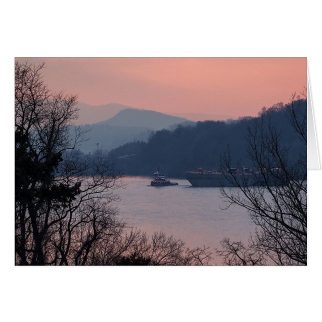 Working On the River At Sunset (Anverso (Horizontal))