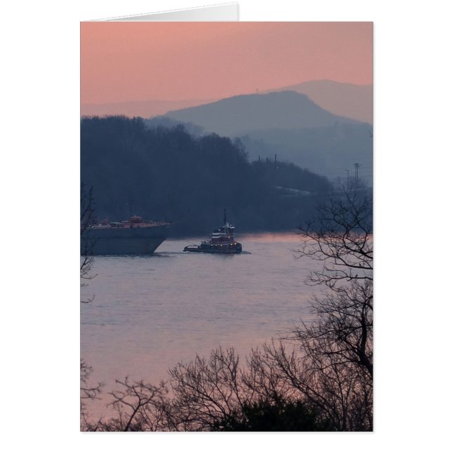 Working On the River At Sunset, Vertical (Frente)