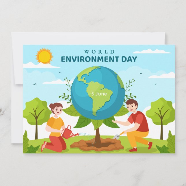 World Environment Day Tree Planting Flat Card (Anverso)