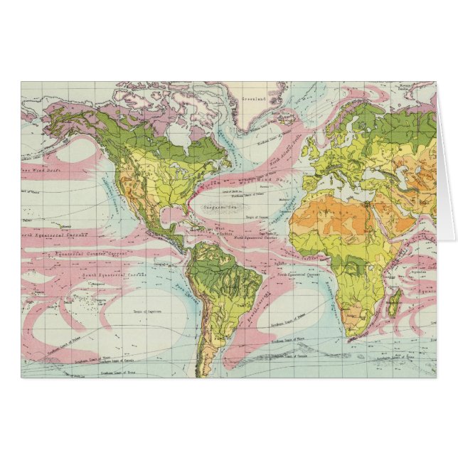 World vegetation & ocean currents Map (Anverso (Horizontal))