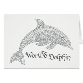 World Word Dolphin Card - con título