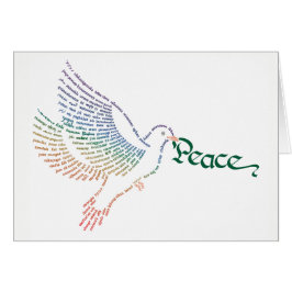 World Word Peace Dove Card