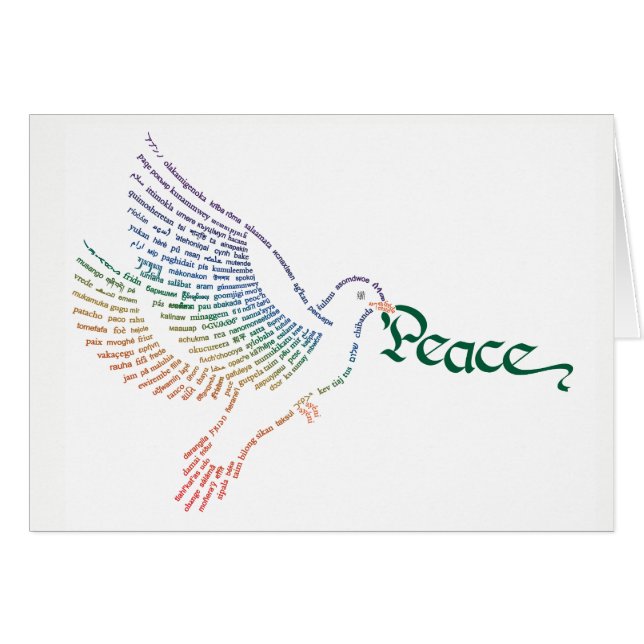 World Word Peace Dove Card (Anverso (Horizontal))