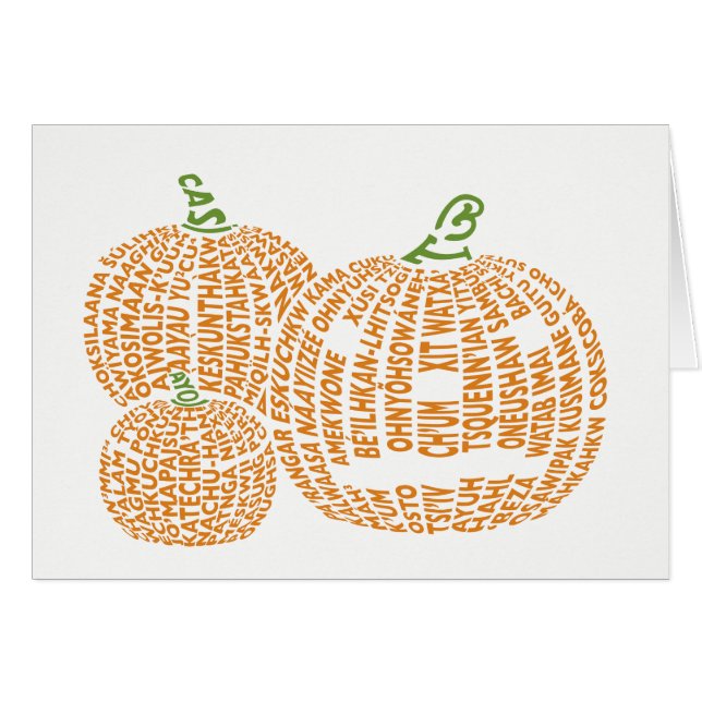 World Word Pumpkins Card (Anverso (Horizontal))