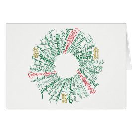 World Word Wreath Card