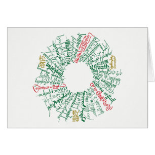 World Word Wreath Card