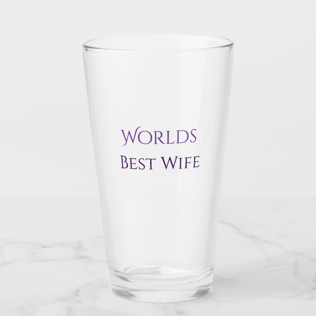 Worlds best wife Personalized Glass Cup (Anverso)