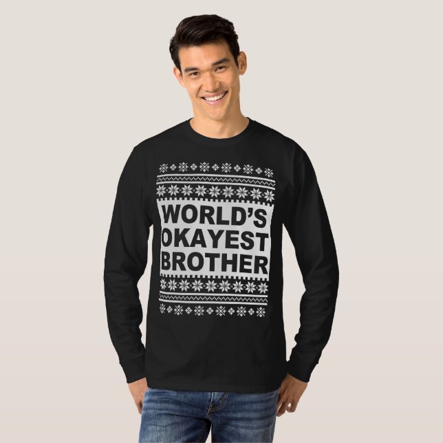 Worlds Okayest Brother Ugly Navidades Sweater (Anverso completo)