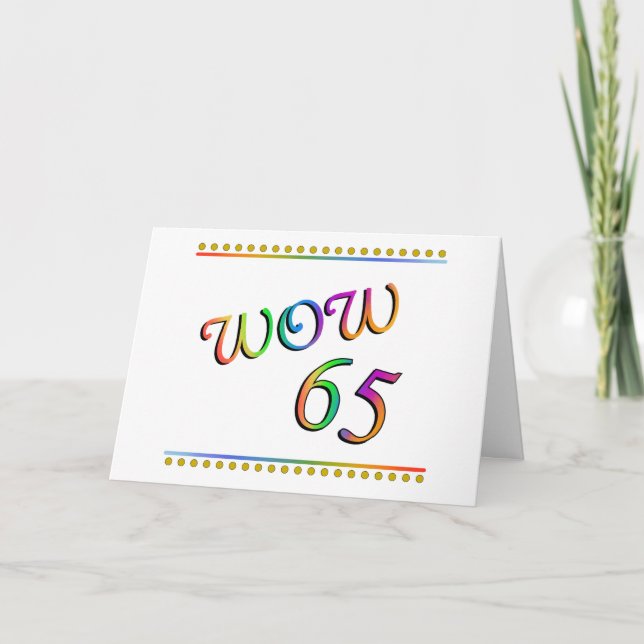 WOW 65th Birthday - Tarjeta divertida (Anverso)