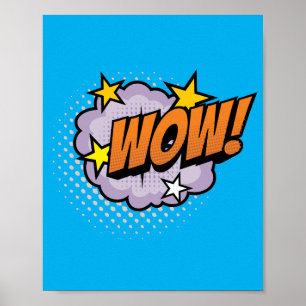 Wow! Exclamación de historietas de arte pop vibran