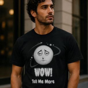 "Wow" sarcástica cara lunar camiseta unisex