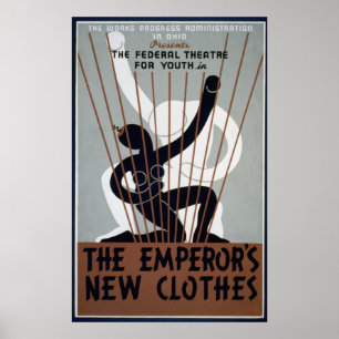 WPA vintage - Arte de ropa nueva del emperador