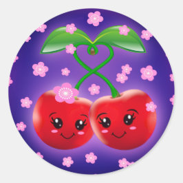 WQ Me y You Kawaii Cherry Couple 3" PEGATINA
