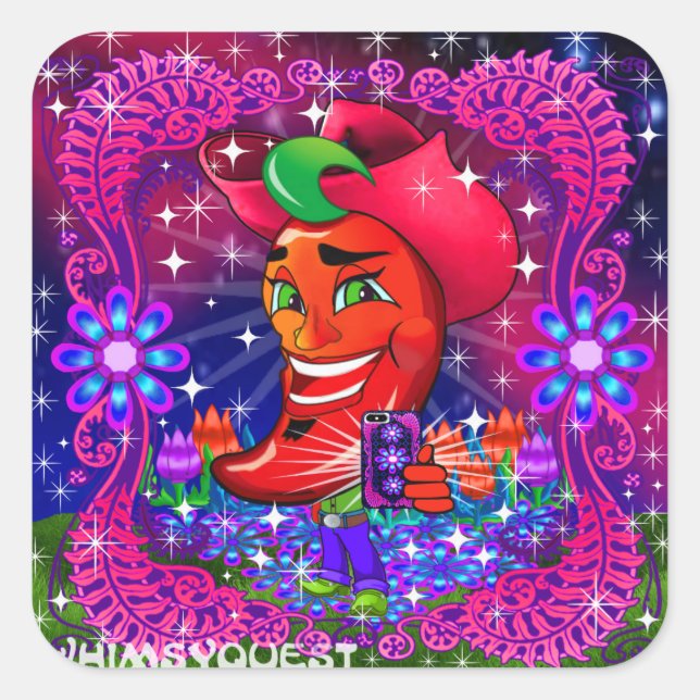 WQ Scott Hot Pepper "Say Cheese Pegatina Large (Anverso)
