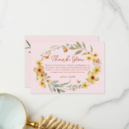 Wreath Boho Wildflowers Tarjeta de agradecimiento 