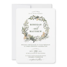 Wreath botánica blanca | Invitación a la boda