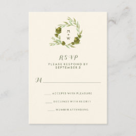 Wreath botánica con hojas y alcachofas RSVP