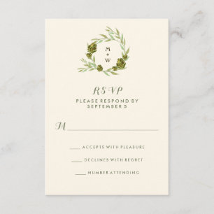 Wreath botánica con hojas y alcachofas RSVP