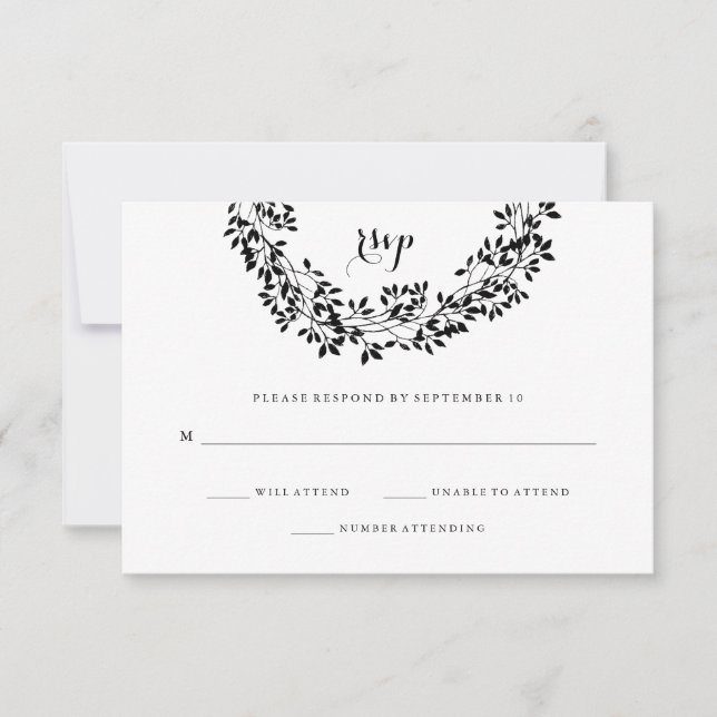 Wreath botánico RSVP negro y blanco (Anverso)
