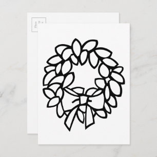 Wreath color-tu-propia con postal Bow