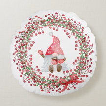 Wreath de Cacao Gnome - almohada doble lateral