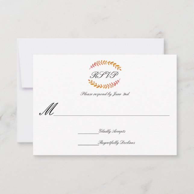 Wreath de caída de rama - 3x5 RSVP (Anverso)