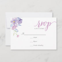 Wreath de color de agua floral | Tarjeta RSVP de b