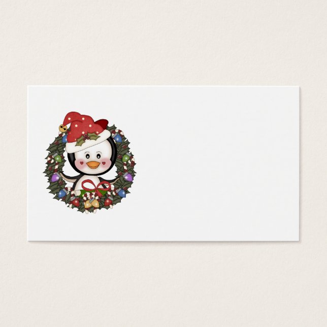 Wreath de feriado de pingüino navidades (Frente)