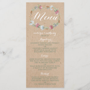 Wreath De Flor Silvestre En El Menú De Bodas De Kr