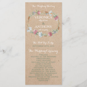 Wreath De Flor Silvestre En El Programa De Boda De