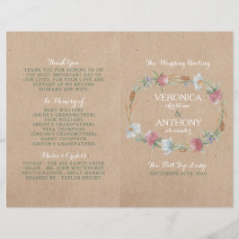 Wreath De Flor Silvestre En El Programa De Boda De