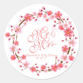 Wreath de flores de cerezo personalizadas | Sello 